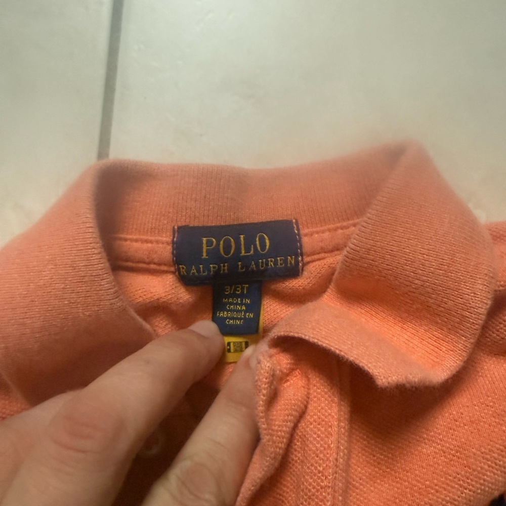 Orange kids 3T polo Ralph Lauren polo shirt - Picture 4 of 4